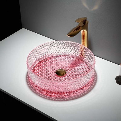 Roze Bodem om de Kombadkamers van de Glasgootsteen 15 Duimhoogte 15,8 Duim