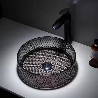 De moderne van de de Bassins Transparante Duidelijke Badkamers van het Glasschip Gootsteen Duidelijk Diamond Crystal