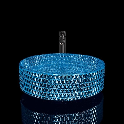 Het gegalvaniseerde Blauwe Moderne Bassin van de Glaswas, de Blauwe Gootsteen van het Glasschip