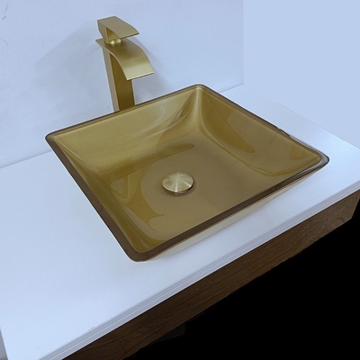 400m van het de Gootsteen het Vierkante Schip van het Toiletbassin Vlotte Geborstelde Goud Aangemaakte Glas