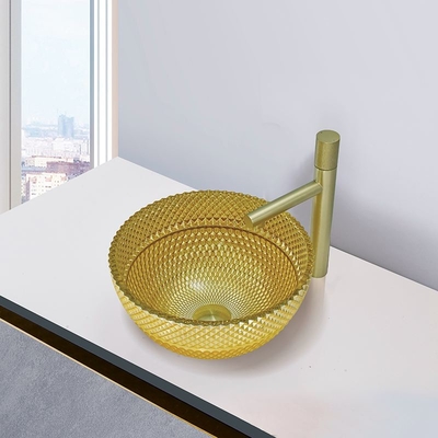 45mm van de het Glaswas van het Afvoerkanaalgat van de het Bassin18k Gouden Kleur de Badkamersgootstenen voor Huishotel