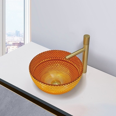 De ronde van de het Bassin24k Gouden Kleur van de Glaswas Gemakkelijke de Badkamersgootstenen handhaven
