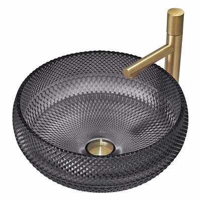 Italiaanse Zwarte de Kleurencountertop van Ontwerpcrystal glass vessel basins transparent