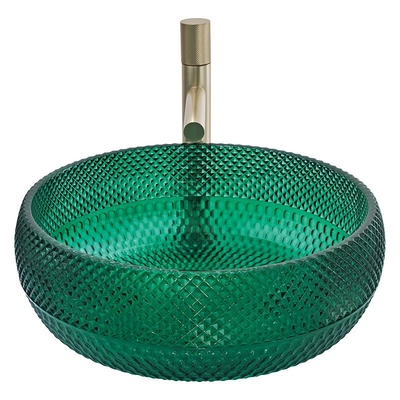 Countertop Opgezette Gootstenen Crystal Bathroom Wash Wash Basin van het Glasschip