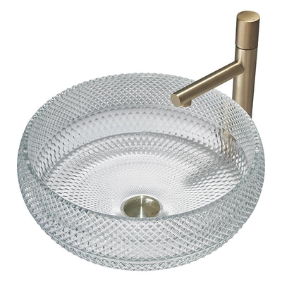 De transparante Duidelijke Crystal Glass Vessel Sinks Bathroom-Gootsteen van de Ijdelheidswas boven Teller