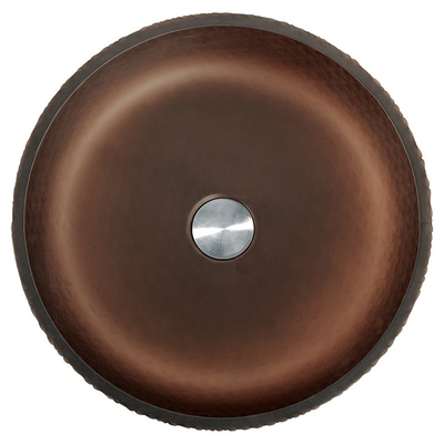 Matt Gold Tea Ronde Glas Wasbecken Met 45mm 1,75 Inch Afvoer Gat Gemakkelijk te reinigen Vaartuig gootsteen