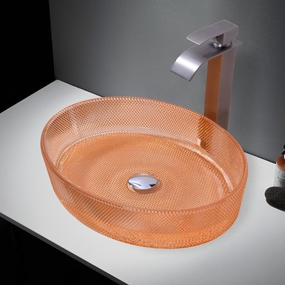 Duidelijke oranje glasvaten 12 mm dik voor moderne badkamers