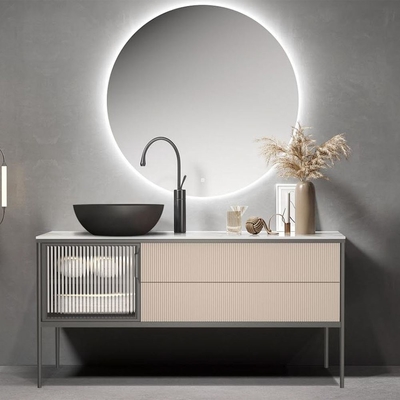 Installatie op het lessenaar Type badkamer Wasbak met betonnen oppervlak