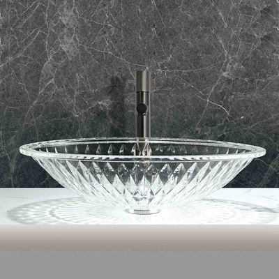 Een gat glasvat Basins Geen overstroming Pop-up Drain Glass Bowl