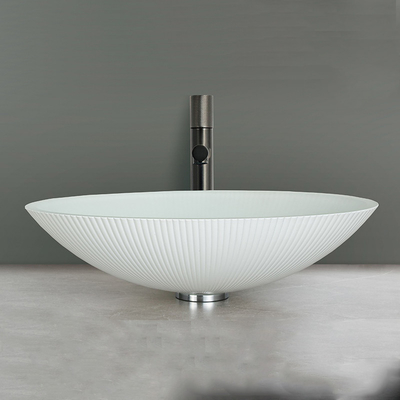 Krabstoestand glazen wasbak voor makkelijke reiniging en moderne look Matt White