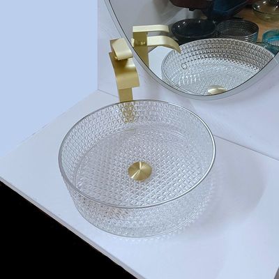 10 van het de Wasbassin van het duimglas Kom van het het Glasschip de Vrije Bevindende Artistieke met Zilveren Rand