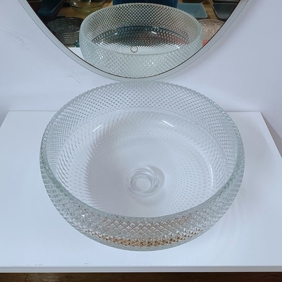 De duidelijke Bassins Crystal Round Artistic van het Glasschip de Gootsteencountertop van het 10 Duimschip