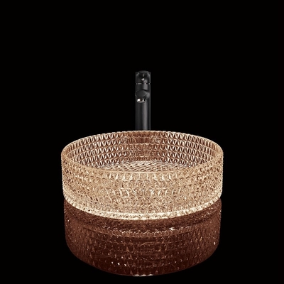 Diamond Vanity Counter Wash Basin-Kom van de de Badkamersgootsteen van de Theekleur Freestanding