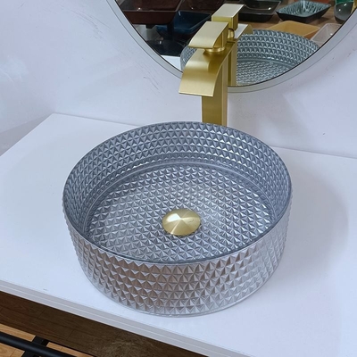 Recentste van de de Bovenkantwas van de Stijllijst de Bassins Zilveren Kleur, Ronde Badkamers 360*360*112mm van de Gootsteenkom