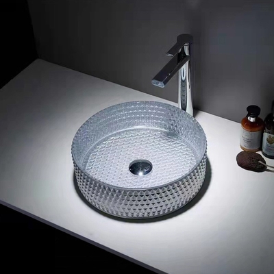 Recentste van de de Bovenkantwas van de Stijllijst de Bassins Zilveren Kleur, Ronde Badkamers 360*360*112mm van de Gootsteenkom