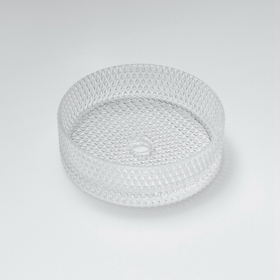12mm het Bassin van de de Handwas van de Lijstbovenkant Kom van 15,5 Duim de Transparante Crystal Round Bathroom Sink Basin
