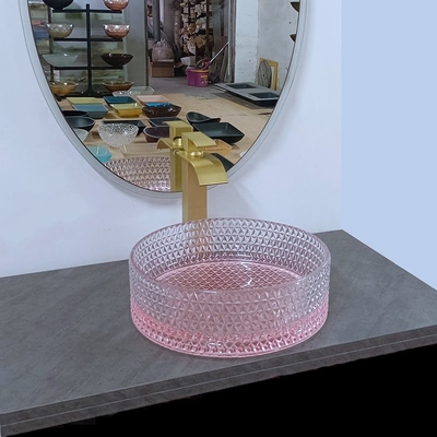 Roze Bodem om de Kombadkamers van de Glasgootsteen 15 Duimhoogte 15,8 Duim