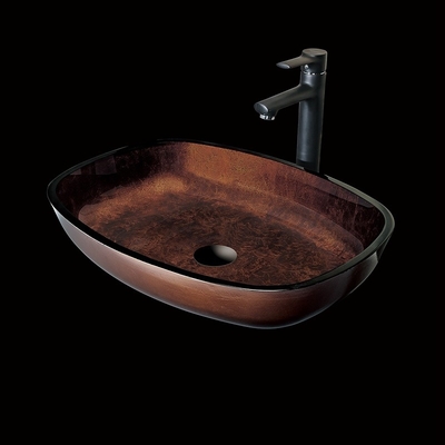 Moderne van het de Wasbassin van de Ontwerp Uitstekende Hand Grote Rechthoekige Countertop Bruine Winterappel