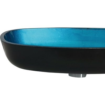 Aangemaakt Glas 12mm van het hemel Blauw Met de hand gemaakt Rechthoekig Schip Gootstenen