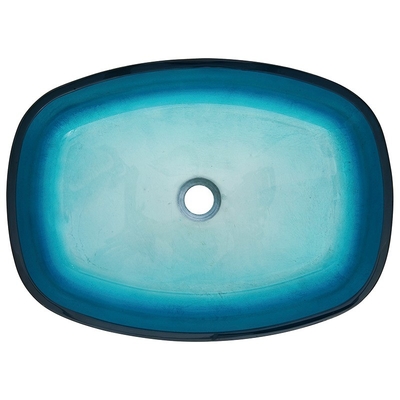 Aangemaakt Glas 12mm van het hemel Blauw Met de hand gemaakt Rechthoekig Schip Gootstenen