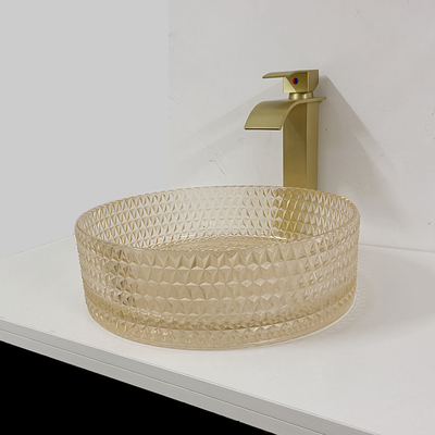 Champagne Glass Vanity Sink Bowl-Cilinderbadkamers Crystal Diamond Art