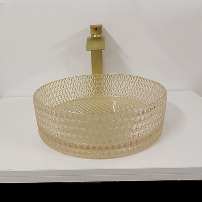 Champagne Glass Vanity Sink Bowl-Cilinderbadkamers Crystal Diamond Art