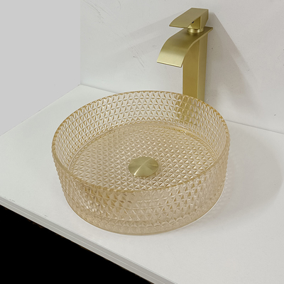 Champagne Glass Vanity Sink Bowl-Cilinderbadkamers Crystal Diamond Art