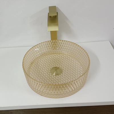 Champagne Glass Vanity Sink Bowl-Cilinderbadkamers Crystal Diamond Art