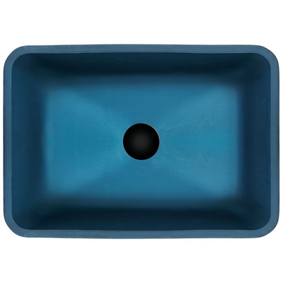 Geharde Blauwe de Gootsteen Blauwe Rechthoek van de Glaskom boven Tegen 460mm Lengte