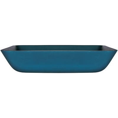 Geharde Blauwe de Gootsteen Blauwe Rechthoek van de Glaskom boven Tegen 460mm Lengte
