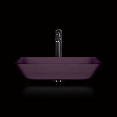 De rechthoekige Gootsteen Zuur Matt Purple Glass Countertop van de Schipbadkamers