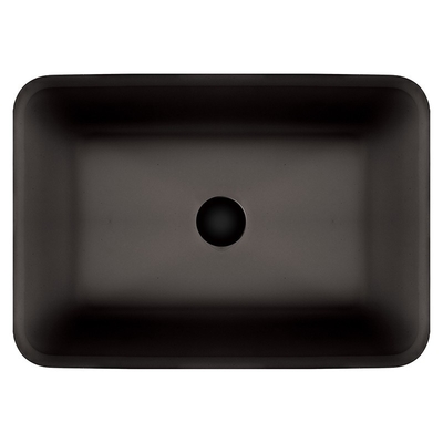 Het zure Grijze 20inch Zwarte Tegen Hoogste Rechthoekige Bassin van Matt Tempered Glass Sink Dark