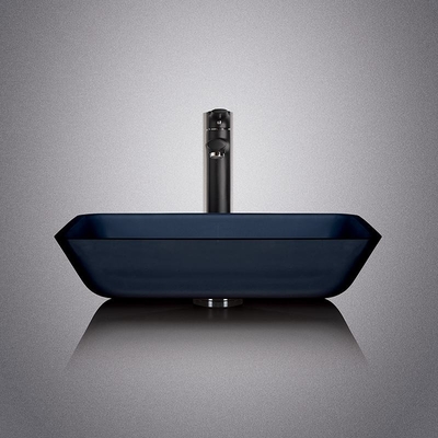 Aangemaakt de Wasbassin 12mm van de Glas Zwart Kleur Zuur Matt Counter Top Bowl Sink