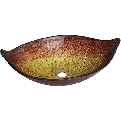 12mm Klassieke Badkamersgootsteen 180mm van de de Vormlijst van de Bladvorm Ovaal van de de Bovenkantwas het Bassin Gouden Koper