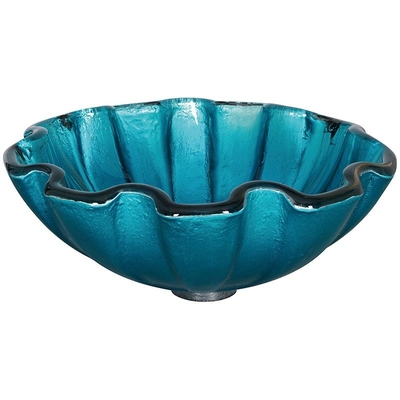 Rond Aangemaakte de Kom Groene Badkamers 150mm van het Glasbassin Countertop Bloemvorm