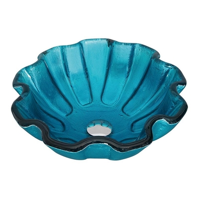 Rond Aangemaakte de Kom Groene Badkamers 150mm van het Glasbassin Countertop Bloemvorm