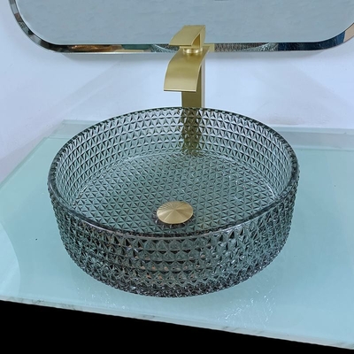 De moderne Countertop Artistieke Bovenkant van de het Bassin Zwarte Lijst van de Glaswas 120mm Hoogte