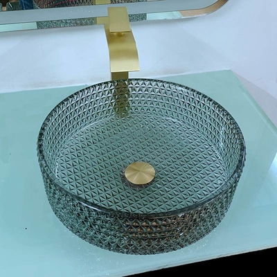 De moderne Countertop Artistieke Bovenkant van de het Bassin Zwarte Lijst van de Glaswas 120mm Hoogte