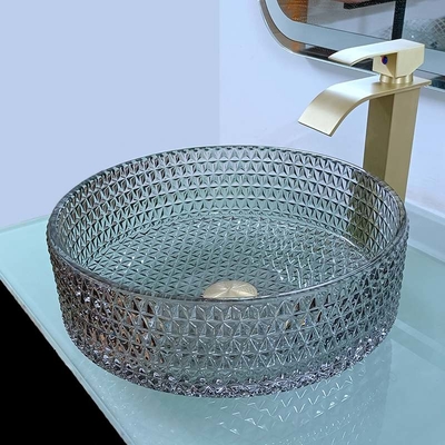 De moderne Countertop Artistieke Bovenkant van de het Bassin Zwarte Lijst van de Glaswas 120mm Hoogte