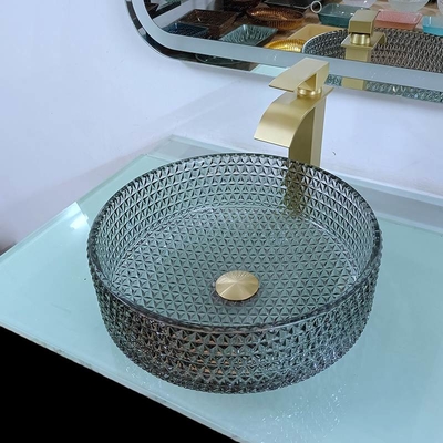 De moderne Countertop Artistieke Bovenkant van de het Bassin Zwarte Lijst van de Glaswas 120mm Hoogte