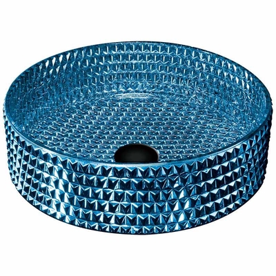 Het gegalvaniseerde Blauwe Moderne Bassin van de Glaswas, de Blauwe Gootsteen van het Glasschip