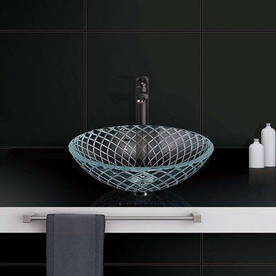 145mm van de de Ijdelheidsgootsteen van de Glasbadkamers het Schipcnc Kleine Ondiepe Transparante Gravure