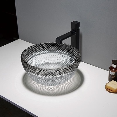 Ronde Countertop van de het Schipbadkamers van Ijdelheidsgootstenen Gradiënt Zwarte Moderne 160mm
