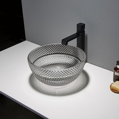 Toilet om Zwarte het Glasbadkamers Crystal Transparent van de Schipgootsteen