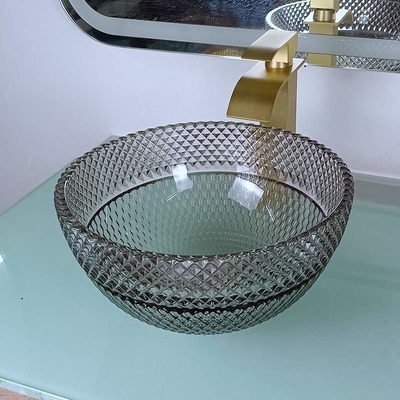 Toilet om Zwarte het Glasbadkamers Crystal Transparent van de Schipgootsteen