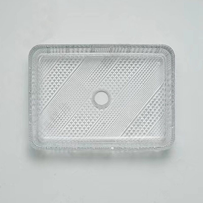 Rechthoekige Bovenkant van de het Bassinlijst van de Glaswas 12 Duim Crystal Clear