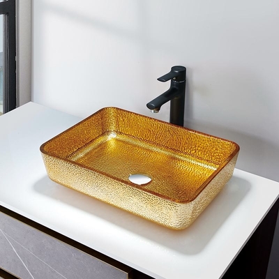 Gootstenen van het luxe de Gouden Rechthoekige Schip de Gootsteenbassin van de 4,2 Duim Modern Diep Badkamers
