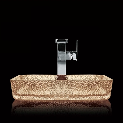 Het lichte Bassin van de de Handwas van het Theetoilet Crystal Vessel Rectangular Bathroom Sink