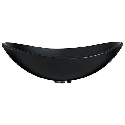 Baarvorm Zuur Matt Black Vanity Basin Bathroom 540mm Lengte Aangemaakte Glas Gemakkelijke Schoon