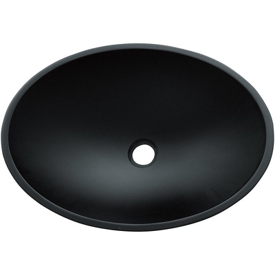 De ovale Zwarte Ronde Schipgootsteen kleurde Aangemaakt Glas Zuur Matt Countertop